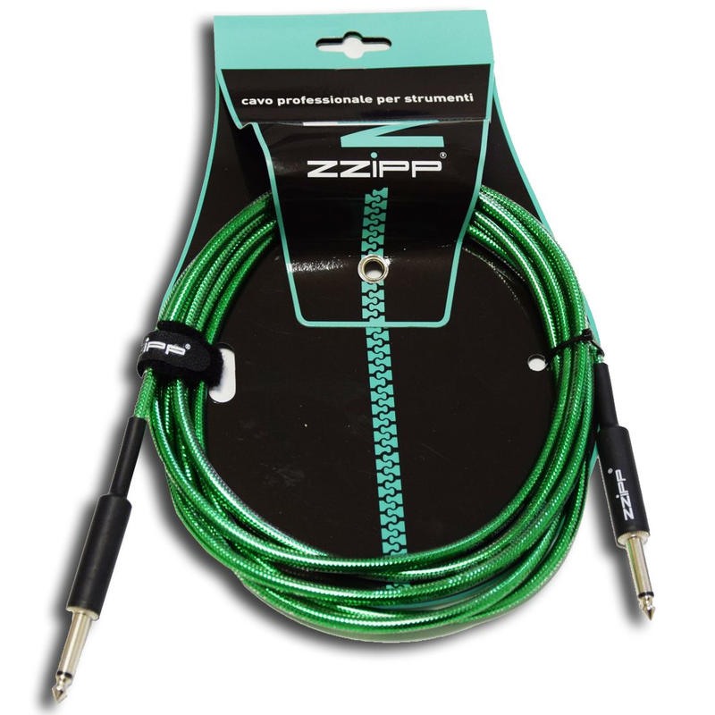 ZZiPP - Cavo per strumenti Jack dritto 3m verde
