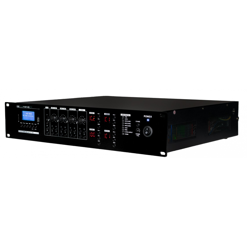 ZZiPP - amplificatore mixer lettore usb/bt/fm da 240w a 4 zone