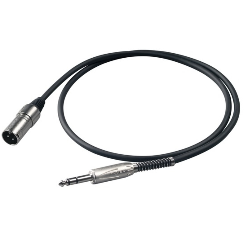 PROEL - Cavo Audio XLR Maschio - Jack Maschio 6.3mm stereo 10 mt.