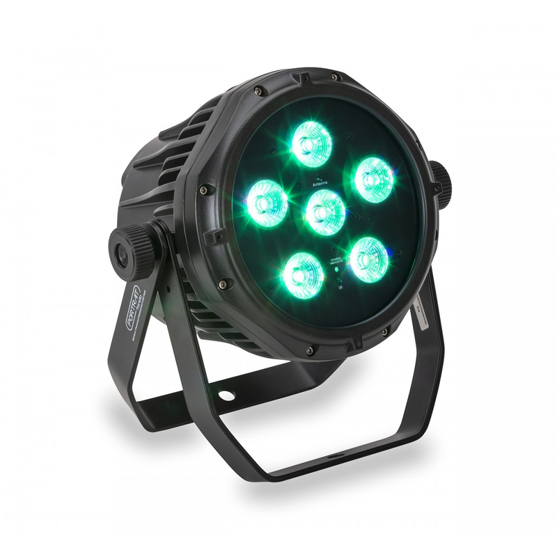 CENTOLIGHT - Set di 6 PAR 6x10W a Batteria IP65 con Flight Case con funzione ricarica